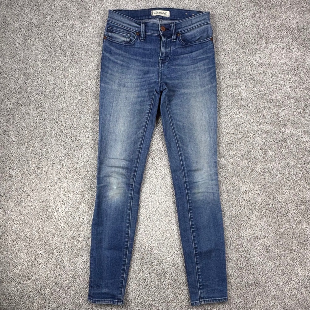 Madewell Skinny Skinny Jeans Womens 24 Blue Medium Wash Low Rise E5278 Denim